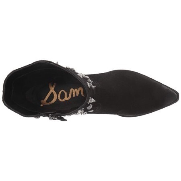 NWOT Sam Edelman Avril Studded Black Suede Booties Womens sz 8 Western Boot Boho - Picture 4 of 8